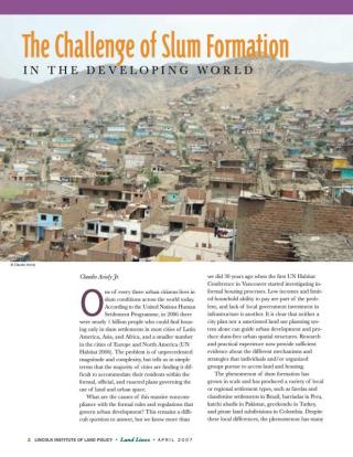 The Challenge of Slum Formation in the Developing World - 2007