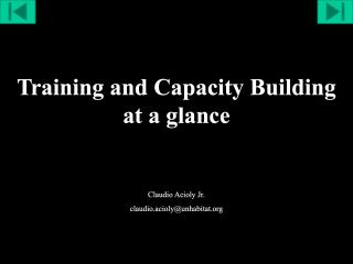 Training and Capacity Building at a glance - 2016