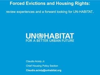 Housing Course - 9 - Forced Evictions and Housing Rights - 2018