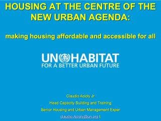 Housing at the Centre of the New Urban Agenda - EU Partnership Vienna - 2018