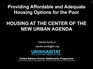 Housing Course - 4 - Agenda 2030 - 2019