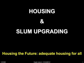 Housing and Slum Upgrading - Housing the Future: adequate housing for all - 2011