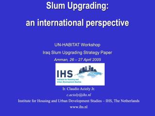 Slum Upgrading: an international perspective - 2006