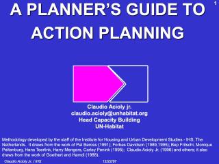 A Planner's Guide to Action Planning - Step per Step Introduction - IHS Korea - 2015