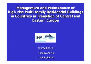The Management and Maintenance of High-rise Multi-family Residential Buildings in Countries in Transition of Central and Eastern Europe - The Problem - 2006