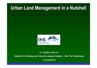 Urban Land Management in a Nuthsell - Introduction - 2007