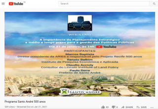 Webinar Municipality of Santo Andre - 2021 - front page