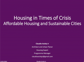  Housing in Times of Crisis Affordable Housing and Sustainable Cities - 2019 - front page