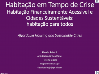 Habitação em Tempo de Crise Habitação Financeiramente Acessível e Cidades Sustentáveis - 2020 - front page