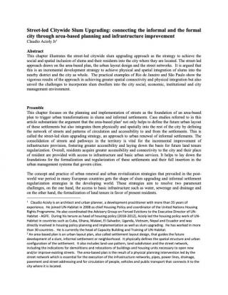 Street-led CItywide Slum Upgrading: connecting the informal and the formal city through area-based planning and infrastructure improvement - 2019