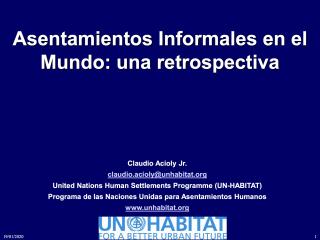 Asentamientos Informales en el Mundo: una retrospectiva - Spanish - 2011