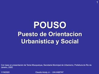 POUSO - Puesto de Orientacion Urbanistica y Social - Portuguese - 2008