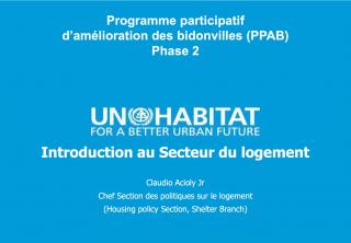 Programme participatif d'amelioration des bidonvilles (PPAB) - Phase 2 - 2010