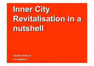 Inner City Revitalisation in a nutshell - 2003